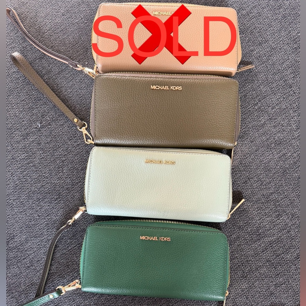 3 Michael Kors Women's Leather Wallets - 1 of each color - 30 each